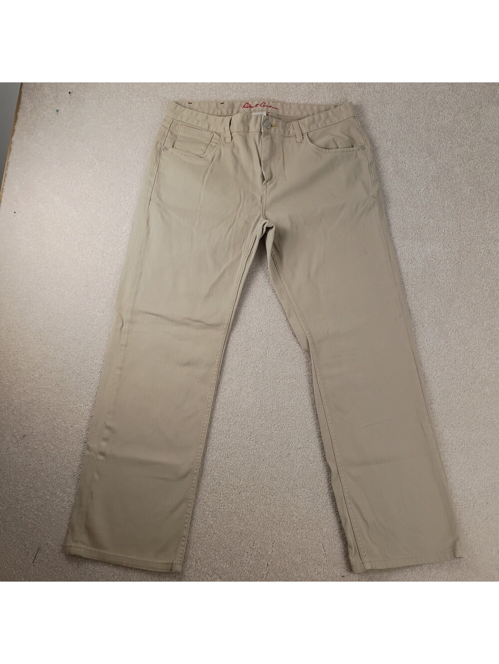 Robert Graham Classic Yates Mens 35 x 28 Tan Cotton Chino Pants Khaki